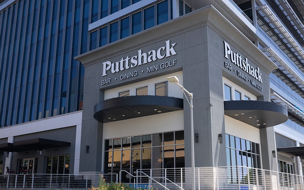 Puttshack opened its ninth location Thursday in Scottsdale. The new mini golf experience has four courses and a mix of games for visitors to enjoy. (Photo by Alyssa Polc/Cronkite News)