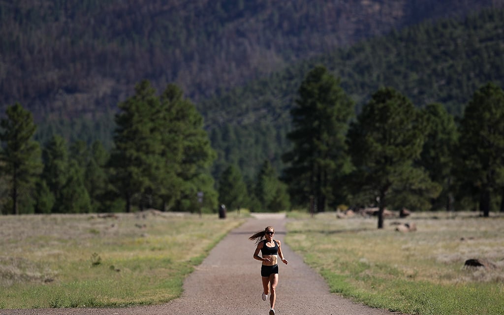 Many runners come to Flagstaff for the high-altitude training. Rachel Schneider often ran through Buffalo Park to train for the 2020 Tokyo Olympic Games. (Photo by Christian Petersen/Getty Images)