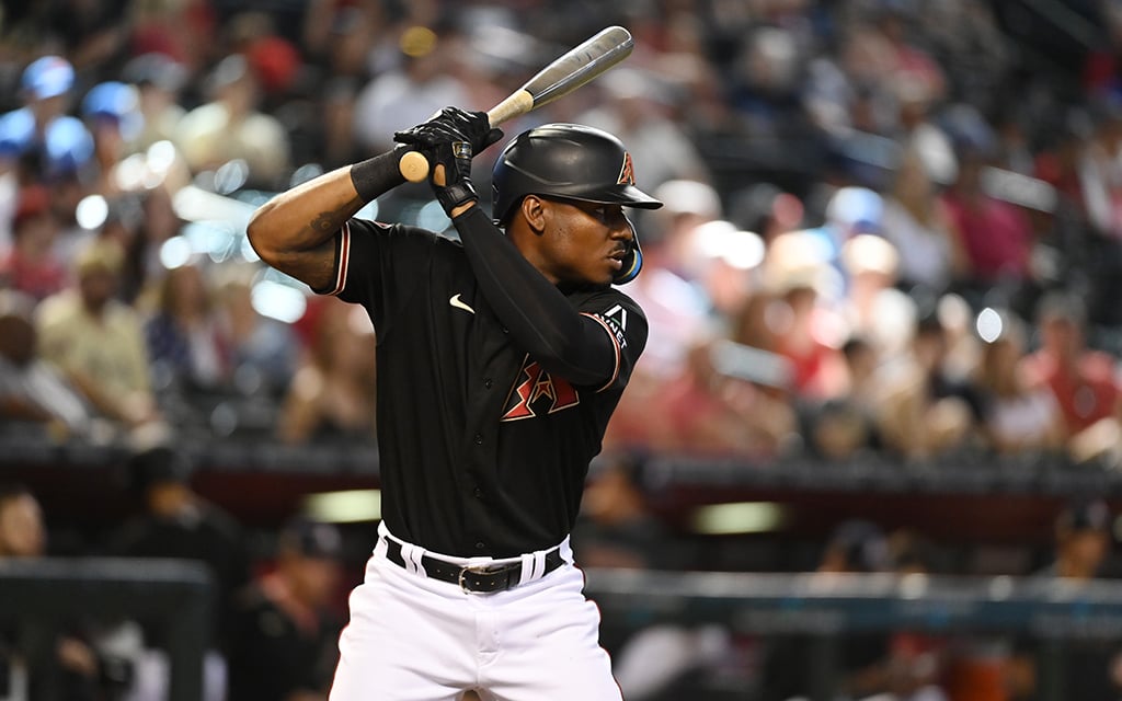 Arizona Diamondbacks outfielder Kyle Lewis replaced the injured Corbin Caroll and finished 0-for-2 in Thursday's 9-0 loss to the New York Mets at Chase Field. (Photo by Norm Hall/Getty Images)