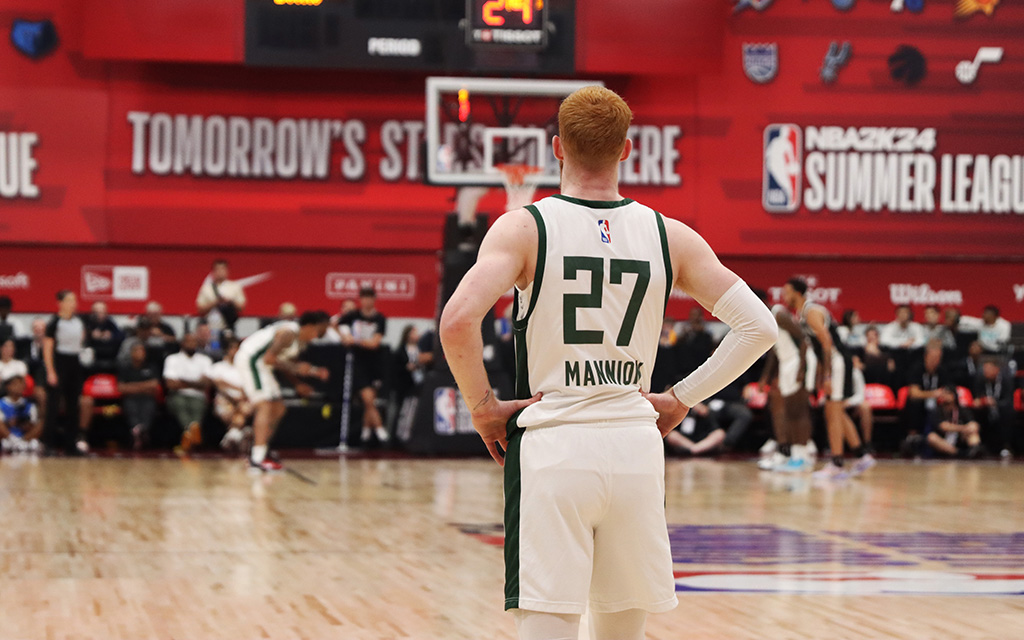Nico Mannion hopes that his NBA Summer League play will prove that he belongs on an NBA roster full time. (Photo by Taylyn Hadley/Cronkite News)