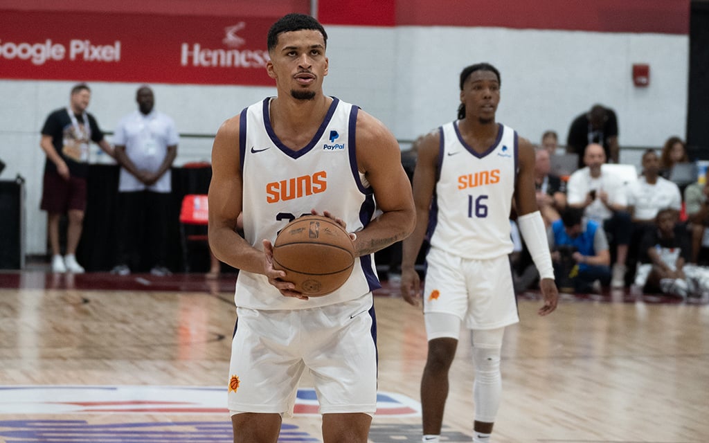 Phoenix Suns draft pick Toumani Grant had a strong outing in the team’s NBA Summer League opener Saturday in Las Vegas. (Photo courtesy of PHNX Sports)