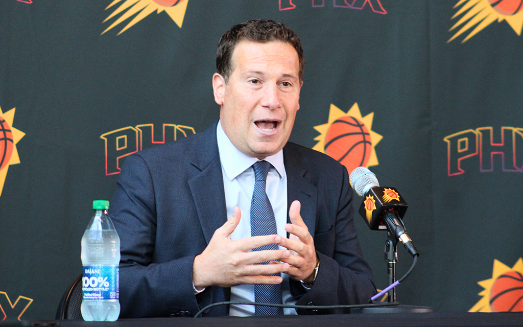 Mat Ishbia, the owner of the Suns and Mercury, has announced a groundbreaking $100 million commitment to construct a 123,000-square-foot practice facility in downtown Phoenix. (Photo by Bennett Silvyn/Cronkite News)