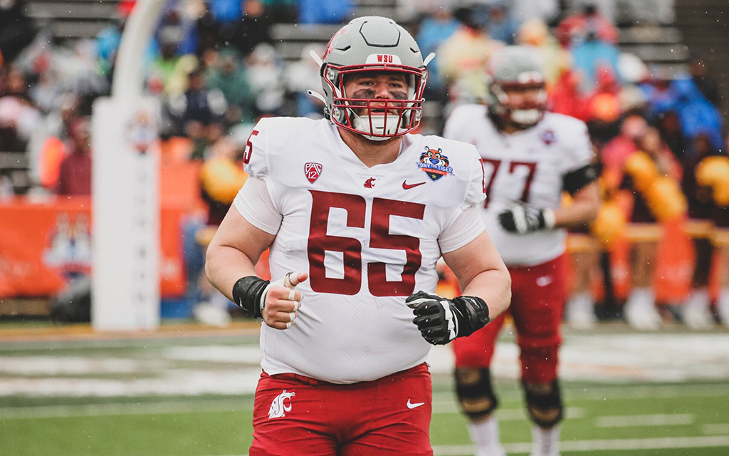 Casteel High School alum Brock Dieu, who grew up watching Arizona State football games, is now living his dream as a starting offensive lineman for Washington State. (Photo courtesy of Brock Dieu)