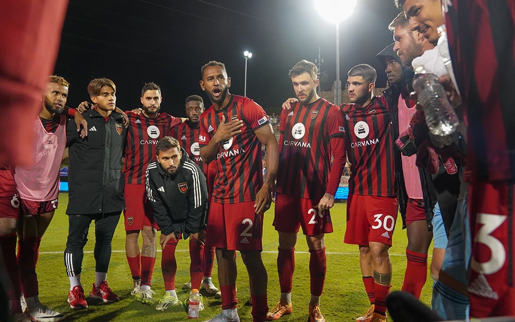 Phoenix Rising FC looks ahead to Saturday's challenging showdown with Orange County SC in the Western Conference semifinals and emphasizes the team's commitment to taking it one game at a time. (Photo courtesy of Phoenix Rising FC)