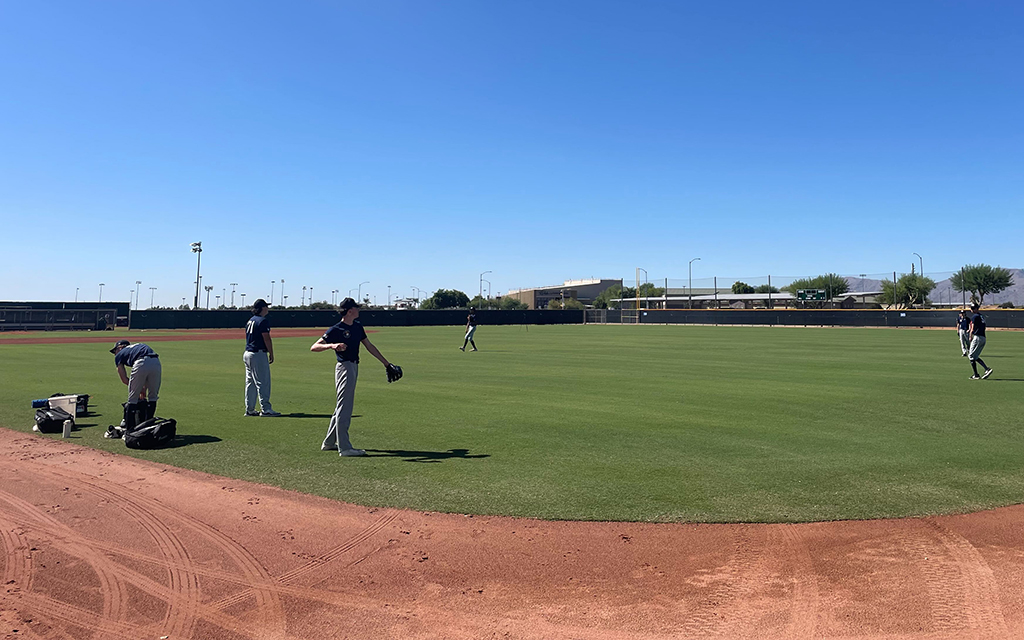 International baseball prospects, representing 10 different countries, gather in Phoenix for an 11-day MLB International College Showcase Tour. (Photo by Jordy Fee-Platt/Cronkite News)
