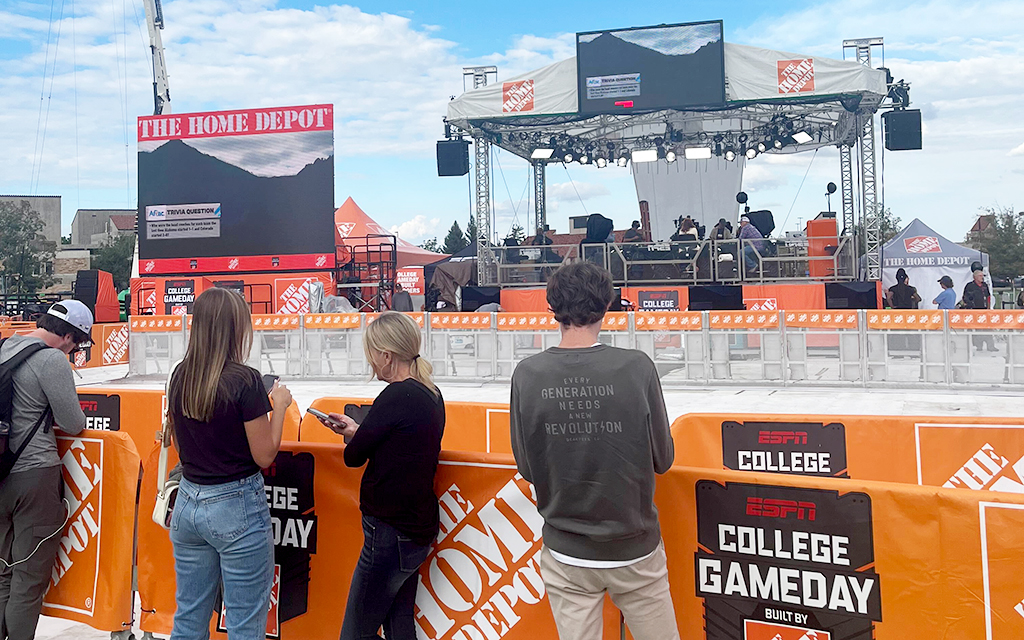 The arrival of ESPN's College GameDay and FOX's Big Noon Kickoff on the Colorado campus signals the football program's transformation into the national spotlight. (Photo by Bennett Silvyn/Cronkite News)