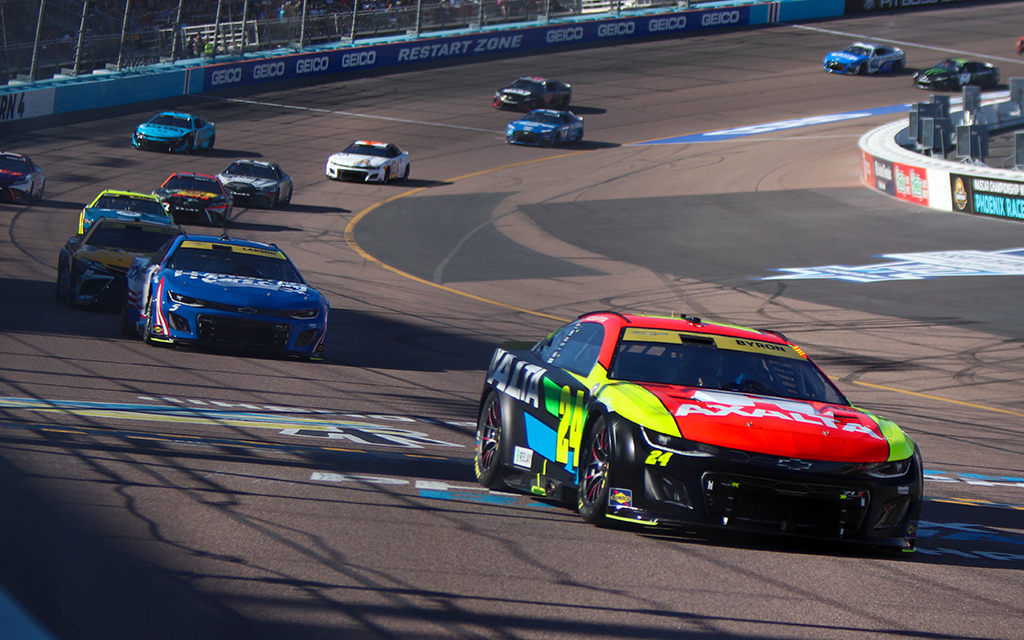 Despite his strong start from pole position, William Byron's hopes of securing the 2023 NASCAR Cup Championship faded as the race progressed at Phoenix Raceway. (Photo by Reece Andrews/Cronkite News)