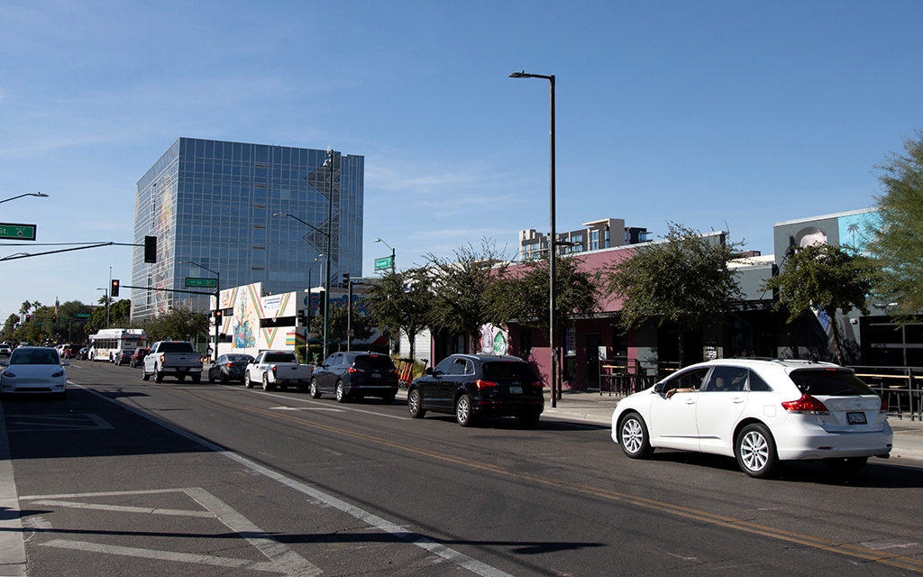 Downtown Phoenix has gone through significant changes since 2001, the last time the Arizona Diamondbacks were in the World Series. Roosevelt Row now sports a number of bars and restaurants in addition to housing. (Photo by Hunter Fore/Cronkite News)
