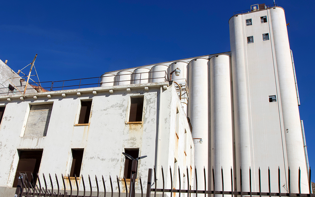 The Hayden Flour Mill first opened in 1874. The current structure was built in 1918 after two previous versions were lost to fire. (Photo by Hunter Fore/Cronkite News)

