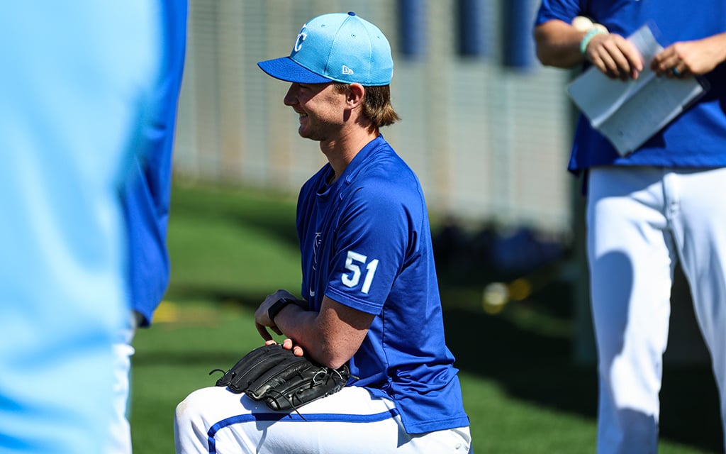 As a key figure in the Kansas City Royals' rotation, Brady Singer embraces the opportunity to mentor younger players and learn from seasoned veterans. (Photo by Bennett Silvyn/Cronkite News)