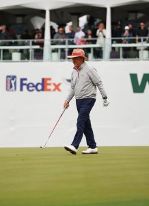 Since retiring as Alabama's football coach, Nick Saban has enjoyed playing golf. This was his first time in the WM Phoenix Open celebrity pro-am. (Photo by Daniella Trujillo/Cronkite News)