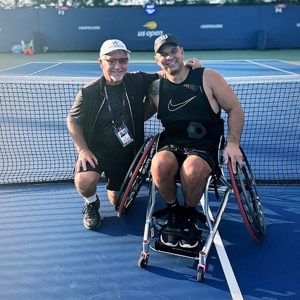 Chris Howard, left, and Andrew Bogdanov frequently engage in spirited training sessions to prepare for upcoming competitions in pursuit of Paralympic dreams. (Photo courtesy of Chris Howard)