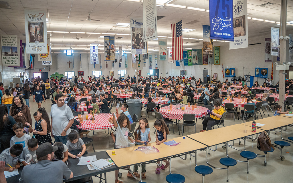 The NextPhase Family Dining Room at St Vincent de Paul’s main campus serves meals to families with children 18 and under. (Photo courtesy of St. Vincent de Paul)