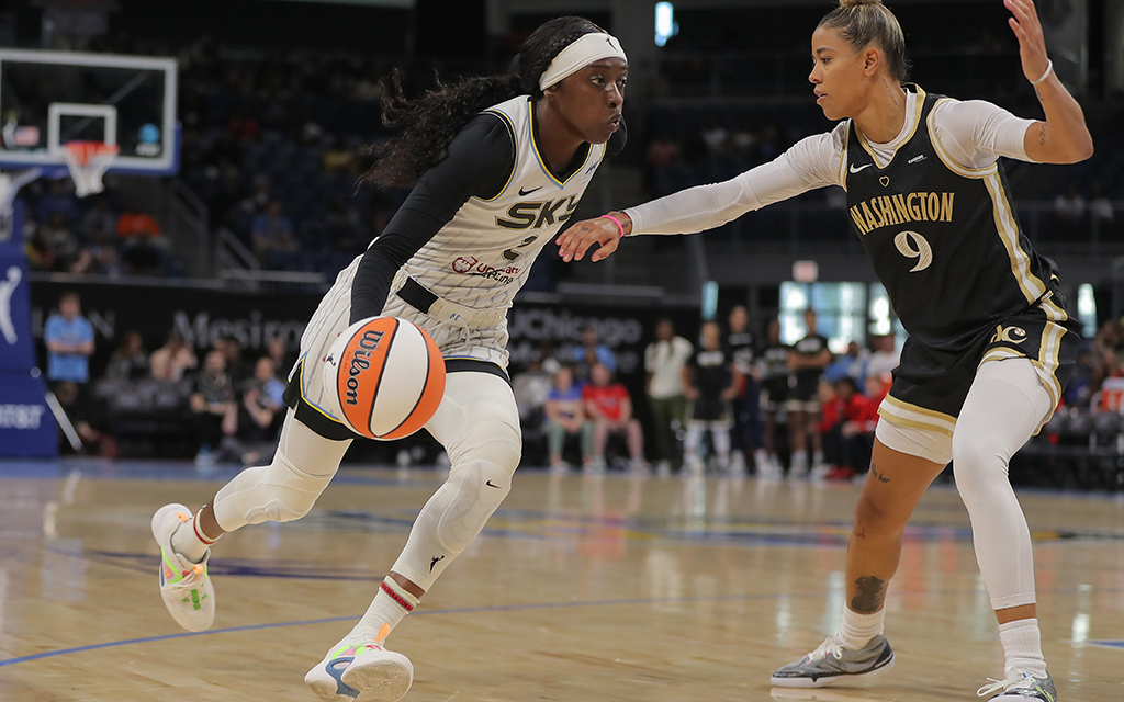 From competitors last season to teammates in 2024, Kahleah Copper, left, and Natasha Cloud aim to reposition the Phoenix Mercury atop the WNBA standings after going 9-31 in 2023. (Photo by Melissa Tamez/Icon Sportswire via Getty Images)