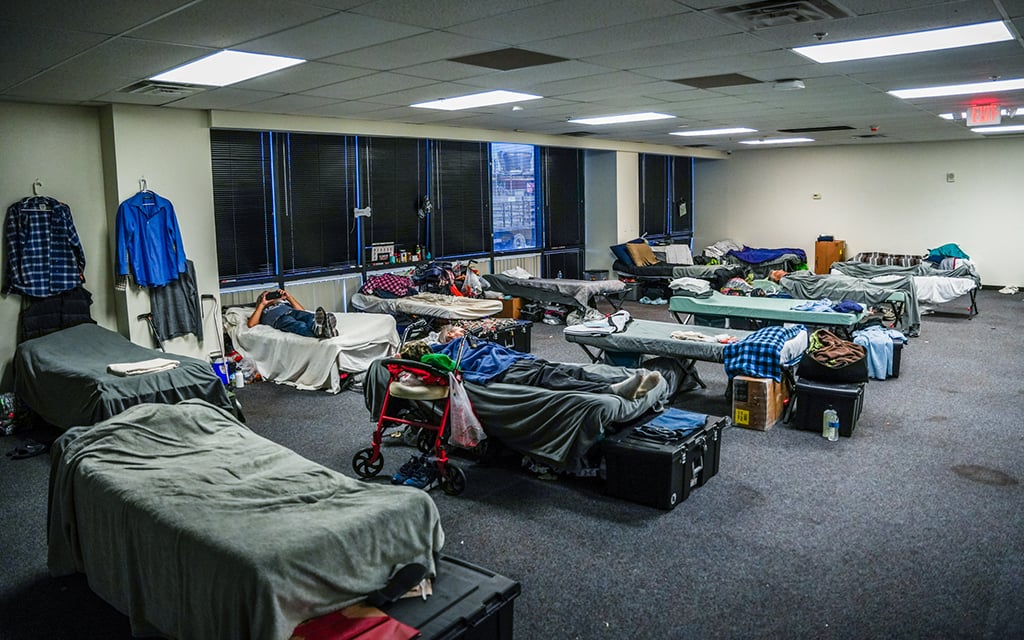 People who are experiencing homelessness are provided with beds at St. Vincent de Paul’s Washington Street Shelter. (Photo courtesy of St. Vincent de Paul)