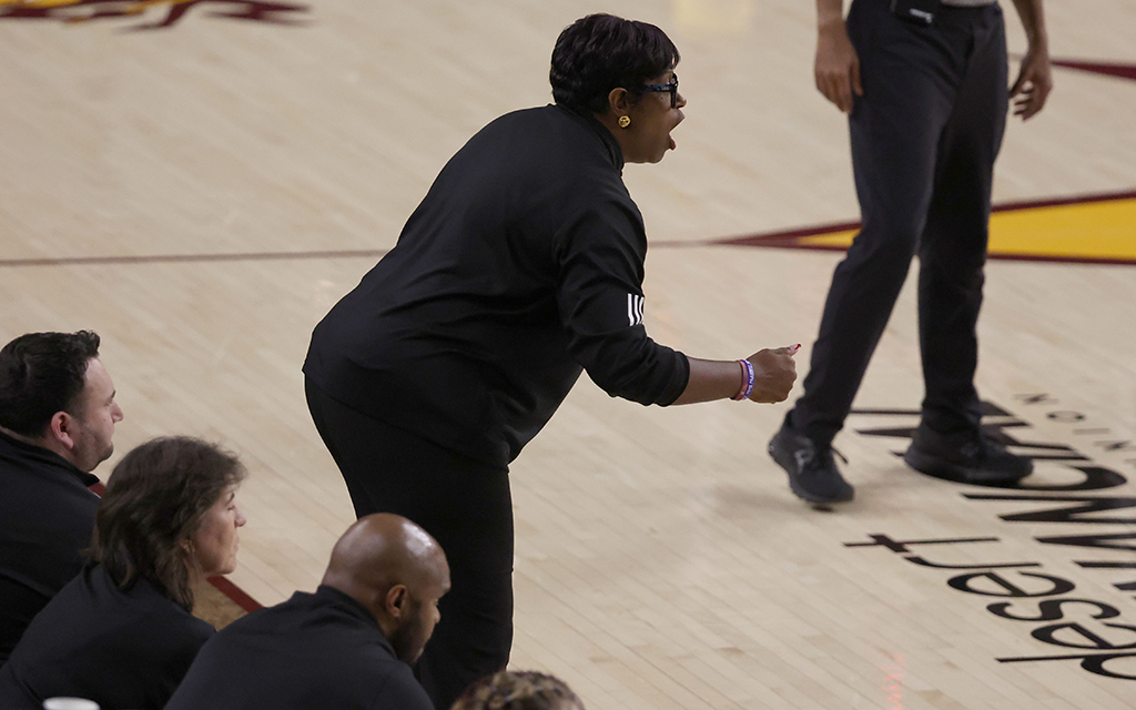 ASU coach Natasha Adair said she knows what it’s like to win a conference championship, “but to do it, your margin for error is zero.” (Photo by Joe Eigo/Cronkite News)
