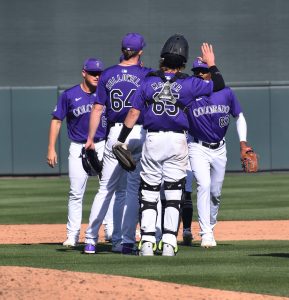 The Colorado Rockies' record sits at 12-6, largely thanks to their elite hitting, which they hope leads to more wins in the 2024 NBA Playoffs. (Photo by <a href="https://cronkitenews.azpbs.org/people/brett-lapinski/">Brett Lapinski</a>/Cronkite News)