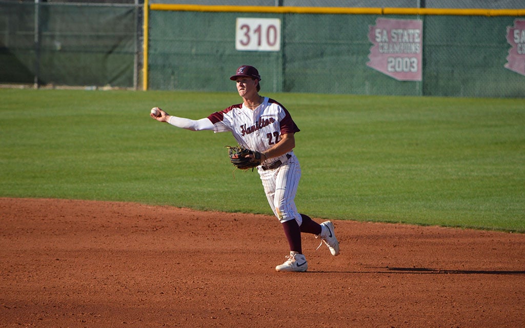Hamilton shortstop Boston Kellner, a Louisville commit, brings his glove, senior leadership and power at the plate to the defending state champions. (Photo courtesy of Hamilton High School)