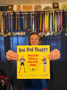 In January 2023, Viva Kreis published her book, “She Did That!? Amazing Female Athletes from A to Z”, to increase the representation of women in sports. (Photo courtesy of Mary Kreis)