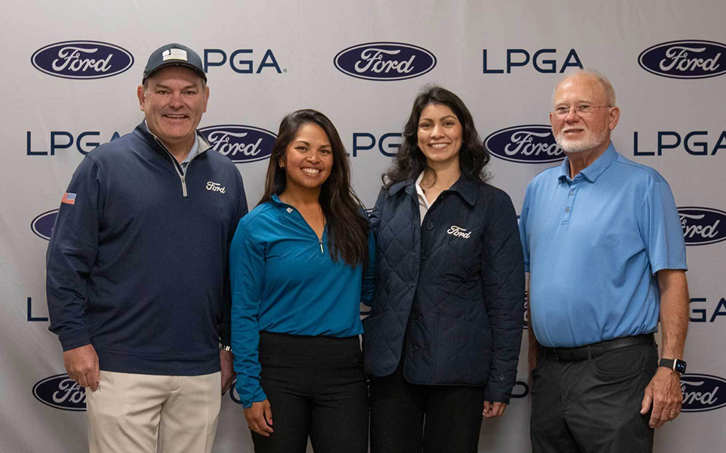 Kim Paez, second from left, was surprised with a sponsor exemption that allowed her to compete in the inaugural LPGA Ford Championship in Gilbert. (Photo courtesy of LPGA)