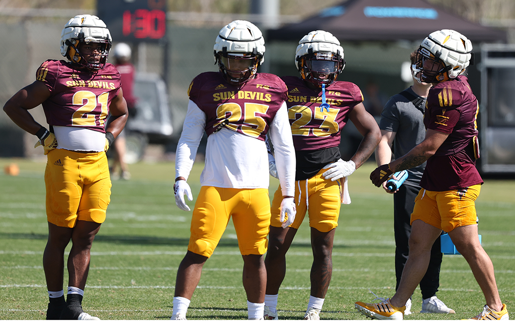 The Arizona State running back unit is deep after the program turned to the transfer portal for help. (Photo by Ethan Briggs/Cronkite News)