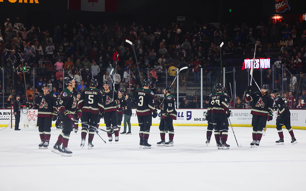 The Arizona Coyotes will likely play in Mullett Arena for the last time Wednesday night as an announcement about relocation to Salt Lake City is expected soon, possibly Friday. (Photo by Reece Andrews/Cronkite News)