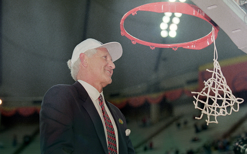 Caption: Under Lute Olson's guidance, the Arizona Wildcats defied the odds during a remarkable NCAA Tournament run and clinched the 1997 national title. (Photo by Brian Bahr/Getty Images)