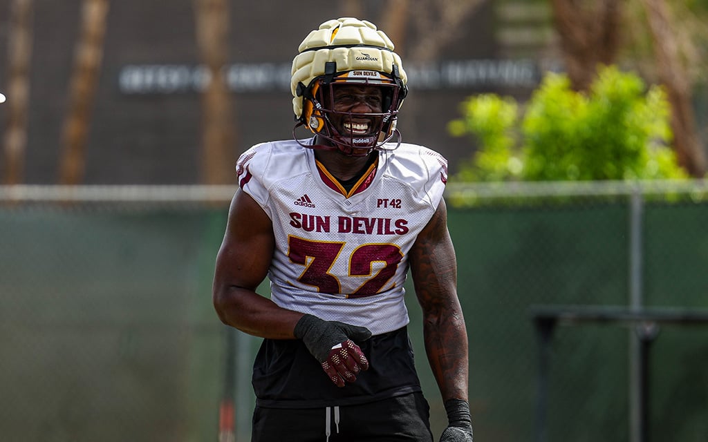 Edge rusher Prince Dorbah is among the returning players that could help boost the defensive line. (Photo by Spencer Barnes/Cronkite News) Edge rusher Prince Dorbah is among the returning players that could help boost the defensive line. (Photo by Spencer Barnes/Cronkite News)