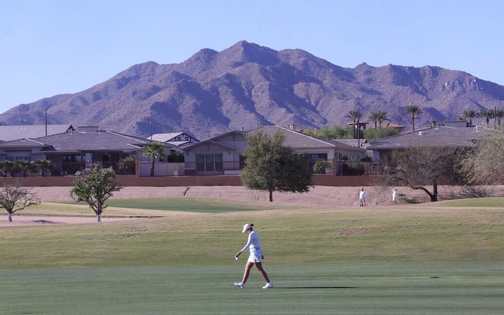 Golfer Robyn Choi walks toward the third green of Seville Golf and Country Club, which serves as one of the 25 LPGA tournaments to be played in the U.S. in 2024 out of the 37 announced at the beginning of the season. (Photo by Maxwell Williams/Cronkite News)