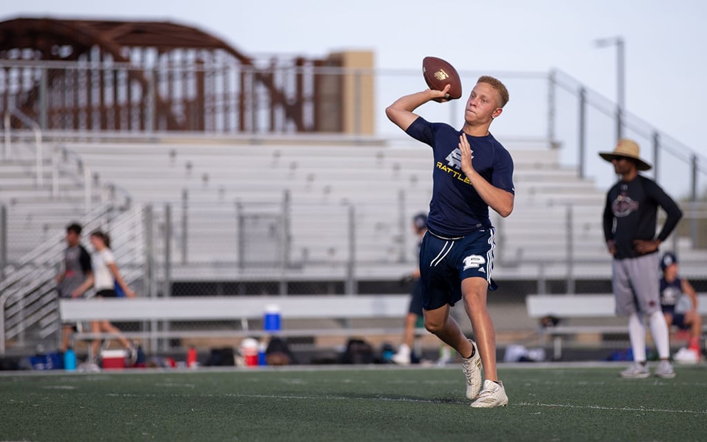 At Pinnacle High School, Spencer Rattler was a consensus No. 1 quarterback in the 2019 recruiting class. (File photo by Ellen O’Brien/Cronkite News)