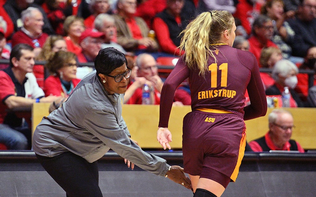 ASU women's basketball coach Natasha Adair knows the extra guidance and work she provides for her players could help them reach their dreams of playing in the WNBA. (Photo by Sam Wasson/Getty Images)