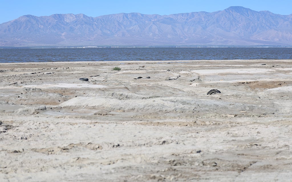 The Salton Sea in Southern California used to be a popular tourist destination, but the environment has been decimated through agricultural runoff and natural disasters as the water recedes. Photo taken on April 6. (Photo by Jack Orleans/Cronkite News)