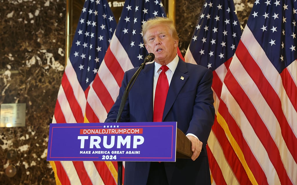 Former President Donald Trump speaks at a news conference at Trump Tower following the verdict in his hush-money trial at Trump Tower on May 31, 2024, in New York. Trump will stump Thursday in Phoenix, his first public campaign event since a New York jury convicted him on 34 felony counts. (Photo by Spencer Platt/Getty Images)