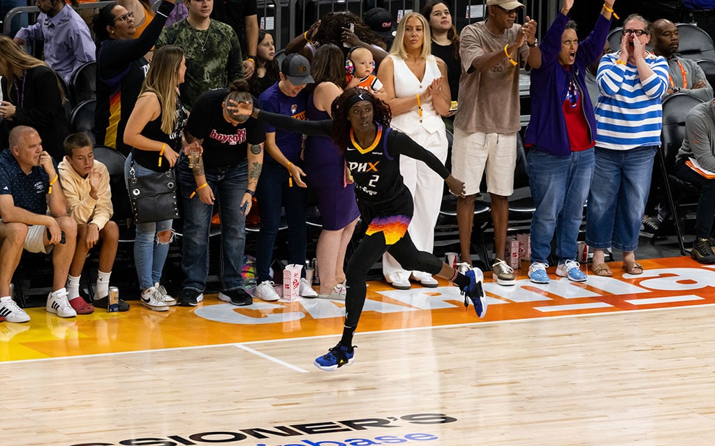 Averaging 24 points for the Phoenix Mercury, Kahleah Copper’s outstanding season performance underscores her readiness for the 2024 Olympics. (Photo by Shirell Washington/Cronkite News)