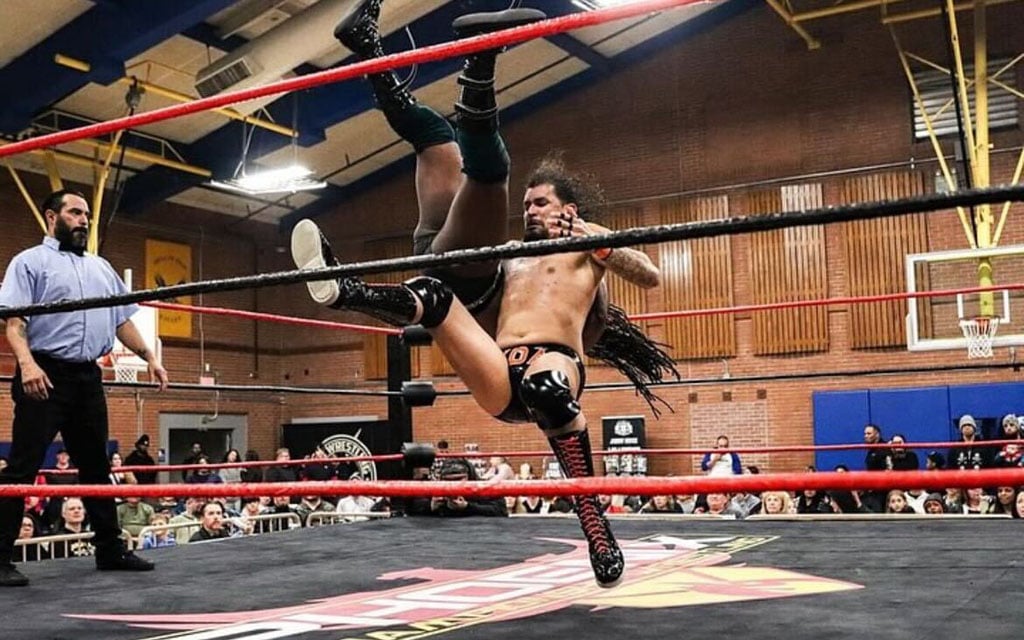 Kevin Koa, a pro wrestler based in Mesa, provides entertainment for the growing wrestling fan base in Arizona at a Phoenix Championship Wrestling event. 4(Photo courtesy of Phoenix Championship Wrestling)