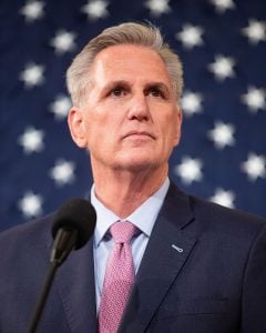 Kevin McCarthy's brief tenure as Speaker of the House, from Jan. 7 to Oct. 3, 2023, was cut short by a rebellion of Republican backbenchers. (Photo courtesy of Congress)