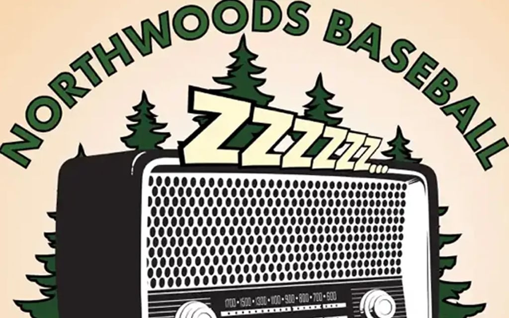The Northwoods Baseball Sleep Radio podcast delivers fake baseball play-by-play in dulcet tones to help listeners fall asleep. (Graphic courtesy of Northwoods Baseball Sleep Radio)