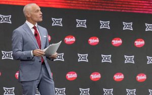 Big 12 Commissioner Brett Yormark discusses efforts to balance competitive scheduling with athletes' academic needs as new schools join the conference. (Photo by Joshua Heron/Cronkite News)