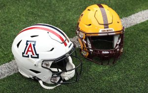 Arizona and Arizona State, new members of the Big 12 Conference, represent the state of Arizona for the first time at Big 12 Media Day in Las Vegas. (Photo by Joshua Heron/Cronkite News)