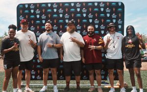 Sierra Smith, far right, provides the opportunity to play flag football at the youth level and in college with summer camps and her newly founded club at Arizona State University. (Photo courtesy of Sierra Smith)