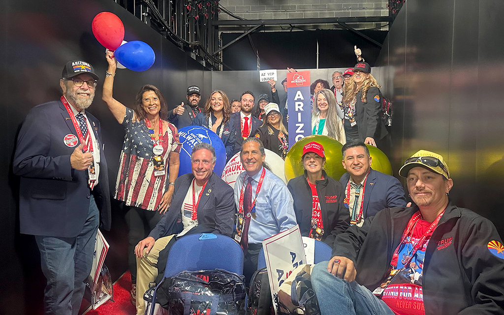 Arizona delegates at the Republican National Convention. (Photo by Amaia J. Gavica/Cronkite News)