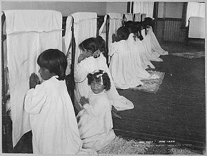 Native American girls at the Phoenix Indian School. Photo dated June 1900. (Photo courtesy of National Archives)