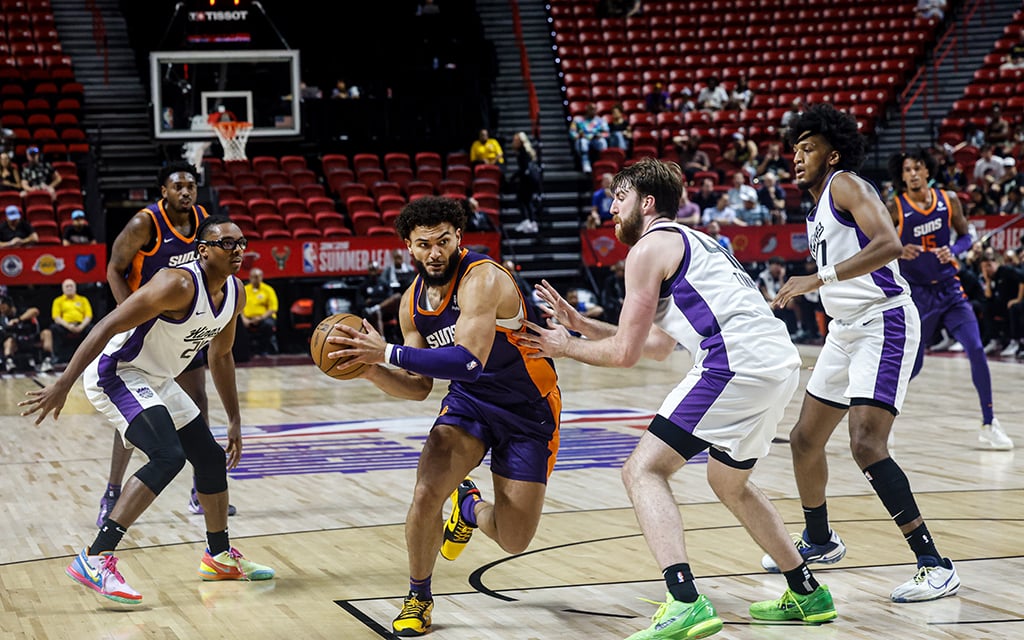 Young veteran David Roddy finishes his third NBA 2K25 Summer League season Saturday against the Sacramento Kings. (Photo by Shirell Washington/Cronkite News)