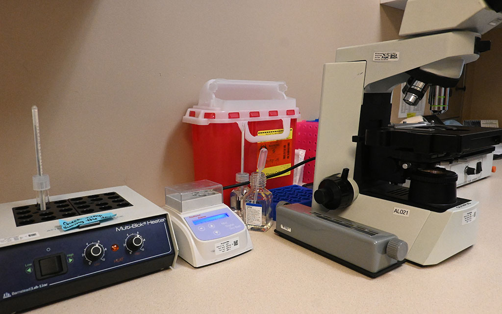 Advanced Fertility Care, which has several Arizona locations provides both male and female fertility care. Shown here in the Scottsdale office is equipment used in a semen analysis. (Photo by Lauren De Young/Cronkite News)