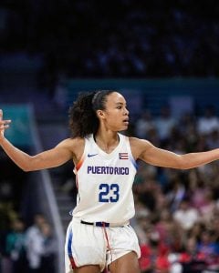 Trinity San Antonio in her Puerto Rico national team uniform.